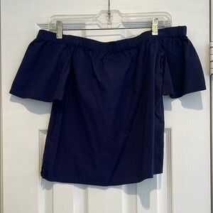 Off-Shoulder Navy Blue Top